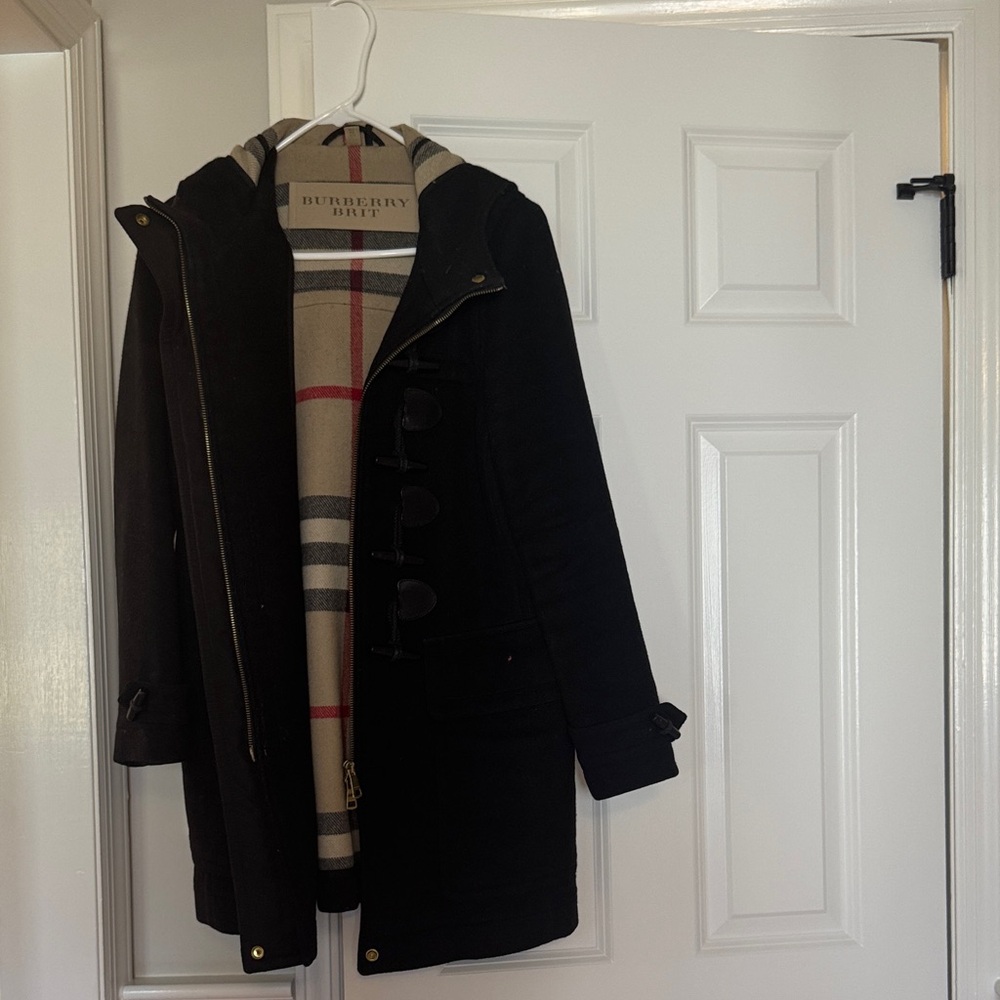 Burberry Black wool peacoat